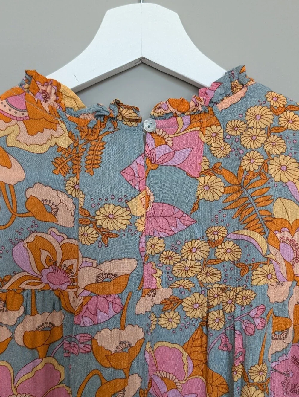 Jodifl Floral Ruffle Sleeve Tiered Mini Dress Size Small